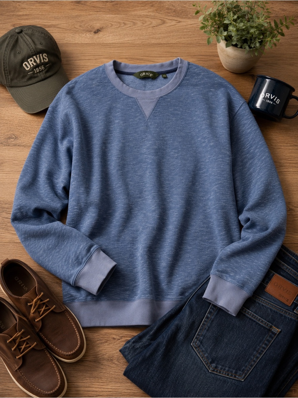 Orvis Blue Heather Crewneck Sweatshirt